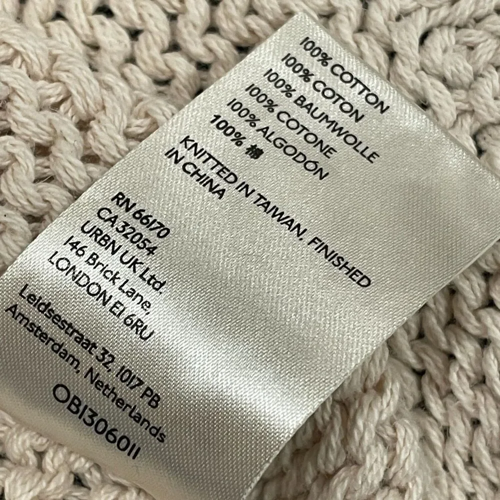 ~ Boho Free People Sm Sweater Loose Knit Cream We The Free Soft Beachy Tank